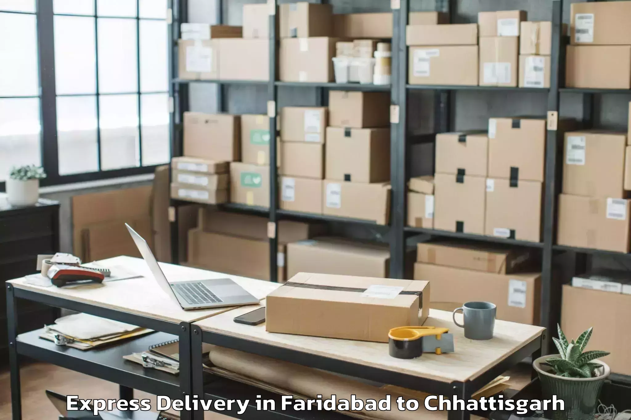 Get Faridabad to Tamnar Express Delivery